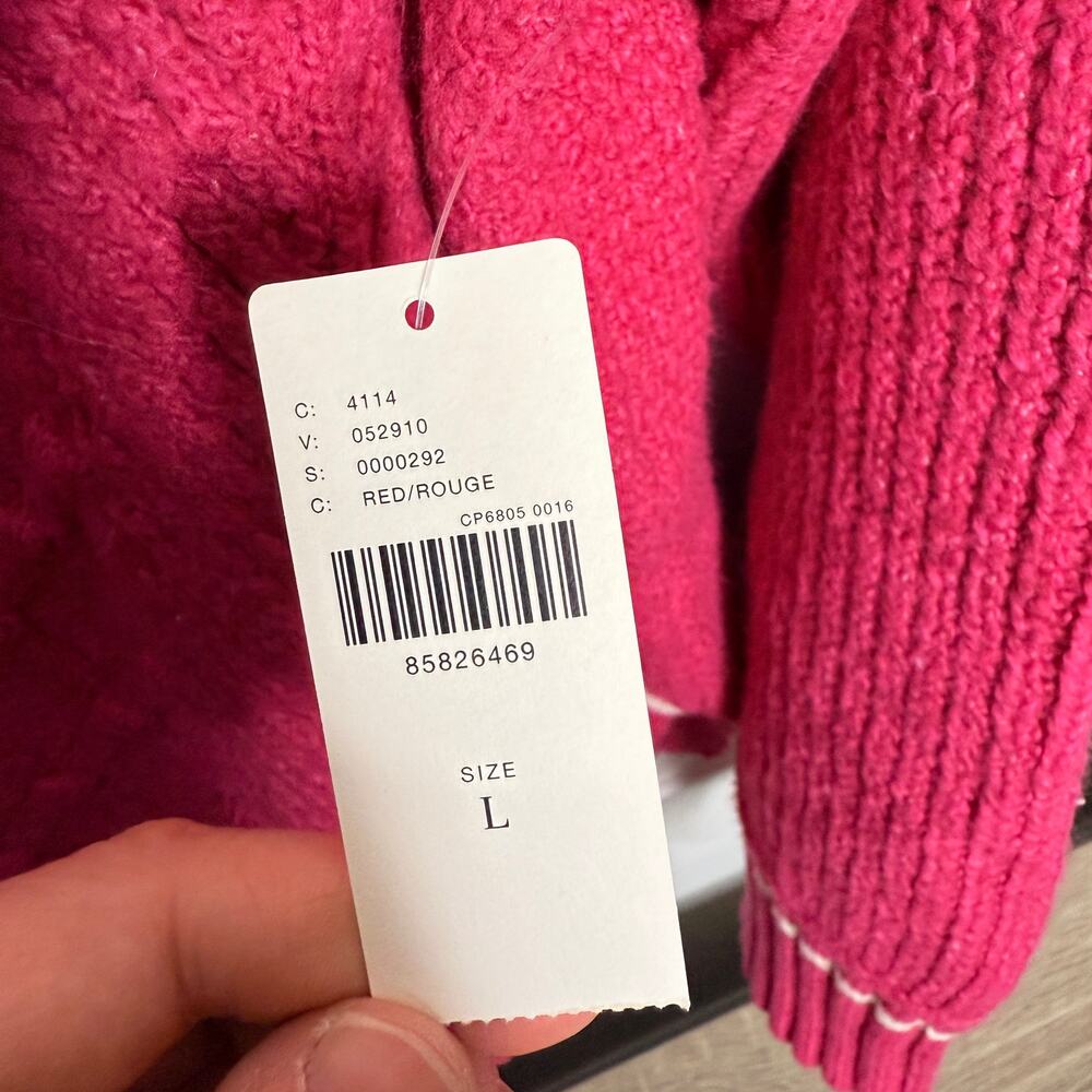 Anthropologie Maeve Tilly V-Neck Pullover Pink Sweater NEW Womens Large - Picture 3 of 9